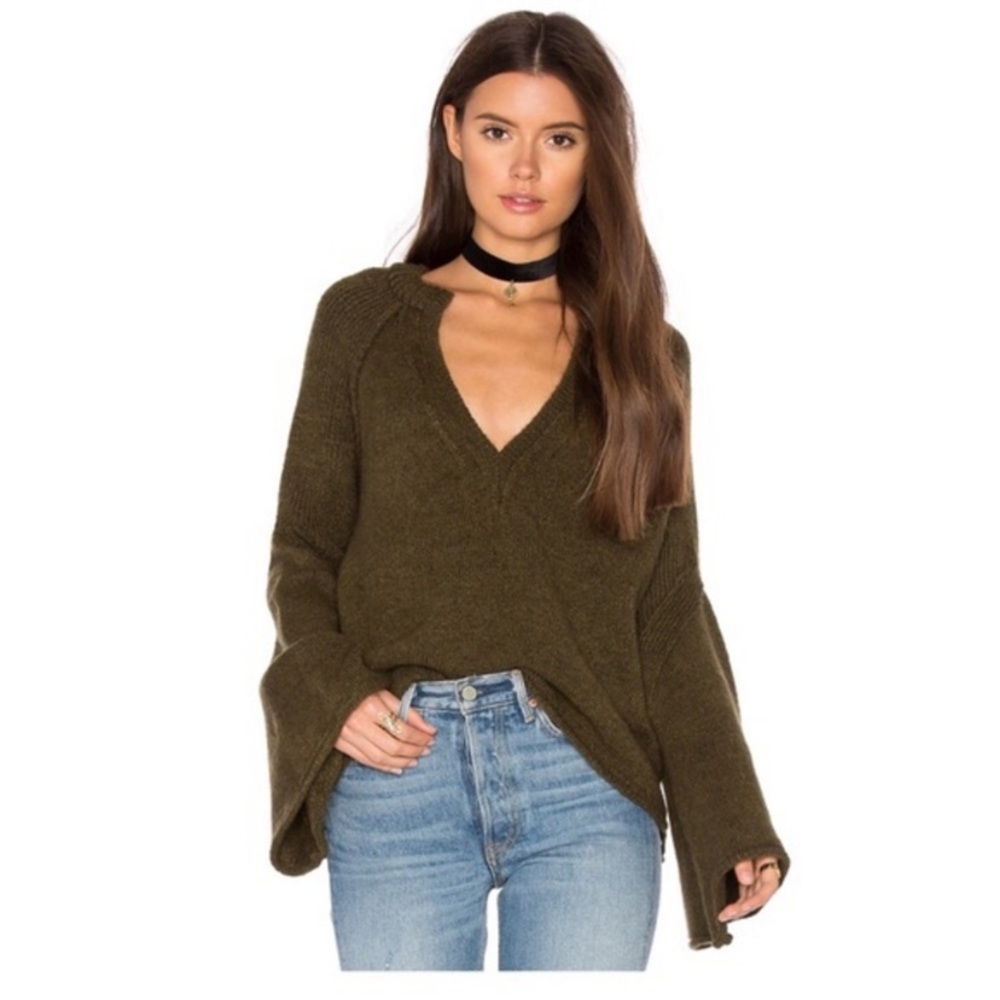Free People Lovely Lines Bell Sleeve Sweater